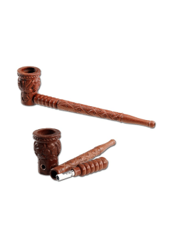 Pipa in Legno di Mango intagliato - 23.5cm