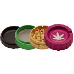 Alternative view of Grinder Posacenere Amsterdam Rasta in Alluminio - 4 parti 63mm