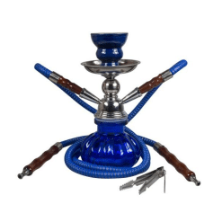 Narghilè 2 tubi Blu scuro - 24cm
