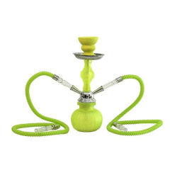 Narghilè 2 tubi Verde fluo - 28cm