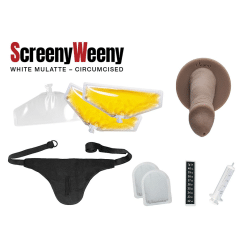 Alternative view of Screeny Weeny 6.0 - Circonciso White/Mulatte - Pene finto Bianco/Mulatto