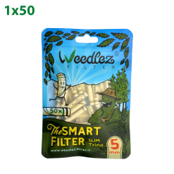 Weedlez Smart Filter - Slim Trino 5mm - Filtri ai Carboni Attivi - 50 filtri