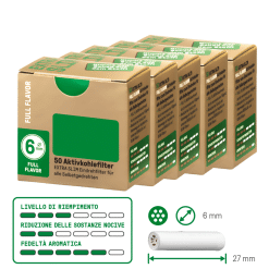 Filtri a Carbone Attivo EXTRA SLIM 6mm - 250 filtri